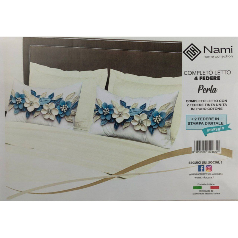 Completo Letto  Perla Matrimoniale Con 4 federe