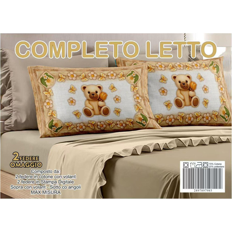 Completo Letto Cotone Matrimoniale Orsetto Thun