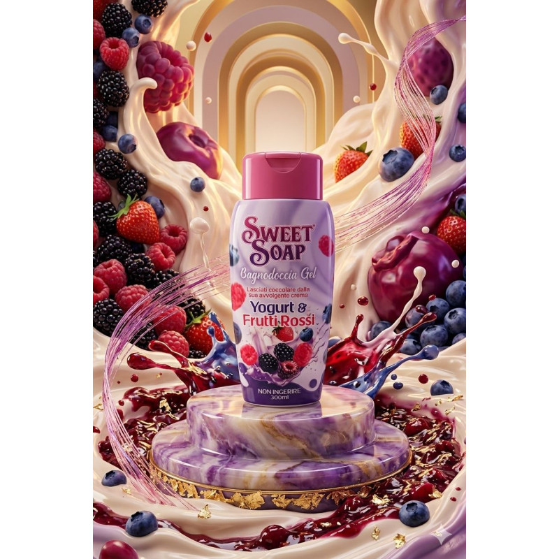 Sweet Soap Bagnodoccia Gel 300 ml Yogurt e Frutti Rossi