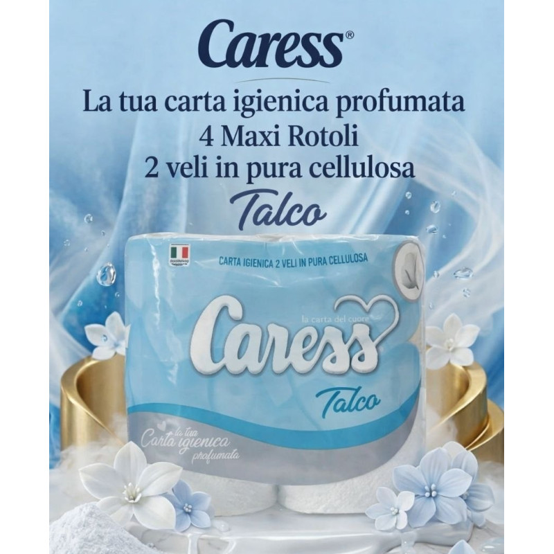 Caress Carta Igienica Talco x4