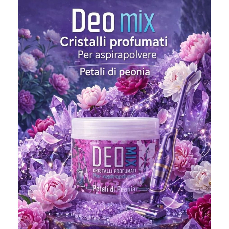 DeoMix Cristalli Profumati Aspirapolvere Petali di Peonia 500gr