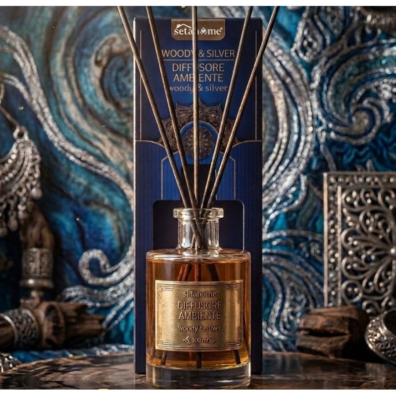 SetaHome Diffusore Ambiente 100 ml Woody Silver