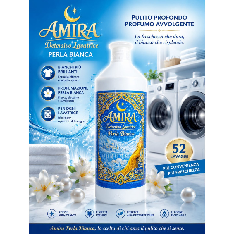 Amira Detersivo Lavatrice Perla Bianca