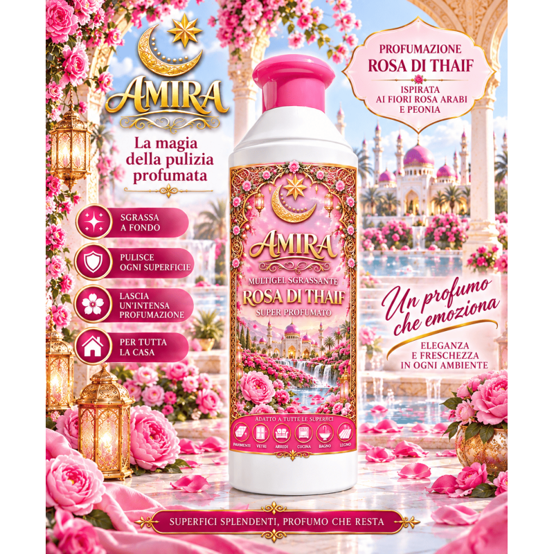 Amira Multigel Sgrassante 500ml Rosa di Thaif