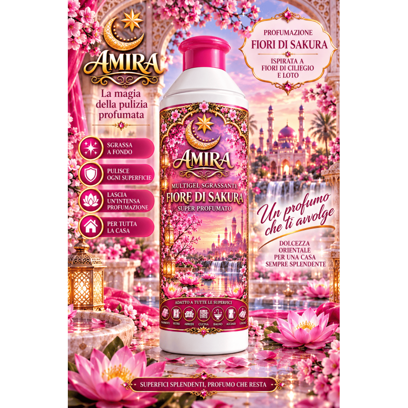 Amira Multigel Sgrassante 500ml Fiori di Sakura
