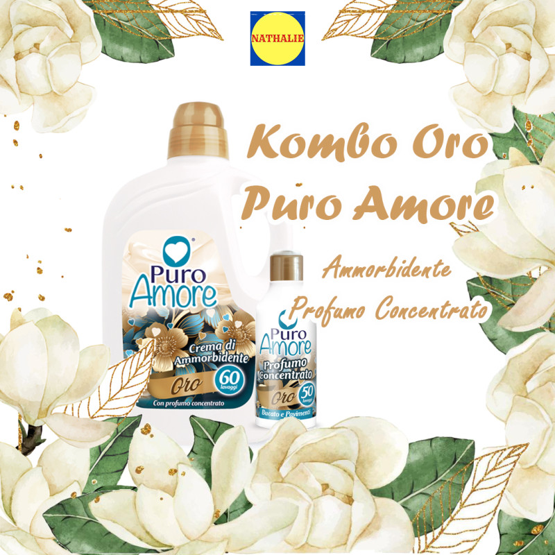 Puro Amore Oro Ammorbidente + Gocce Profuma Bucato